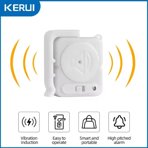 KERUI Wireless Vibration Alarm Sensors 120dB Ultra-Slim Detector Anti-theft 