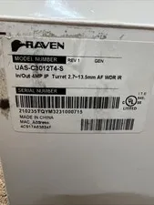 Raven UAS-C3012T4-S 4MP IP Turret Security Camera 2.7-13.5mm AF WDR IR Open Box