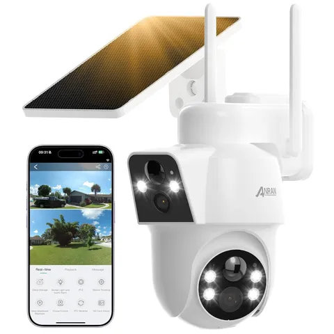 Solar Battery Powered Wireless WiFi Home Security Camera System Outdoor Pan/Tilt