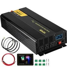 Pure Sine Wave Inverter, 2500 Watt Power Inverter, DC 12V to AC 120V Car Inverte