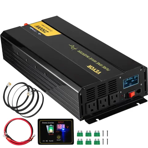 Pure Sine Wave Inverter, 2500 Watt Power Inverter, DC 12V to AC 120V Car Inverte