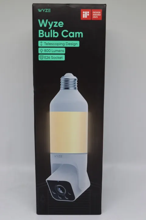 New Wyze Bulb Cam 2K Smart Security Camera E26 Socket 800 Lumens