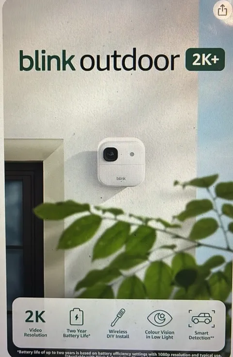 Blink Outdoor 2K+ 2-Cam Wireless Battery Bullet Cameras, Colour Night Vision