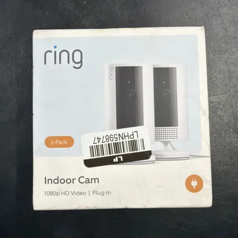 2pk Ring Indoor Cam PLUG-IN - 1080p HD Video - White