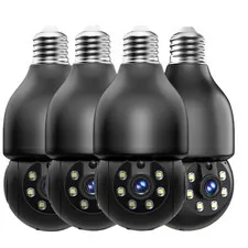 4PCS 5MP Light Bulb Security Camera, 5G&2.4G Wifi Security Cameras Wireless Outd