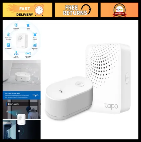 Smart Water Leak Detector Kit - Sensor & Hub, 90dB Alarm, App Alerts, Alexa/Goog