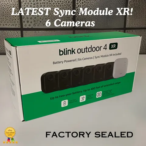 Blink Outdoor 4 + Sync Module XR 6 Camera System Battery Powered - SEALED!