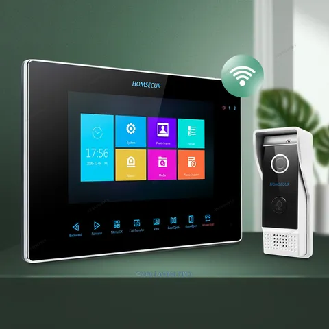 HOMSECUR 7" WIFI Video Door Entry Door Bell Doorbell Intercom Memory Monitor