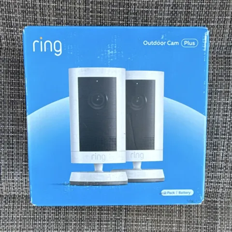 Ring Outdoor Cam Plus Battery White 2K Wi‑Fi Indoor/Outdoor Pack of 2