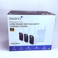 NEW Swann MaxRanger4K Mini 4K Wireless Security Camera System 3-Pack NVR WiFi