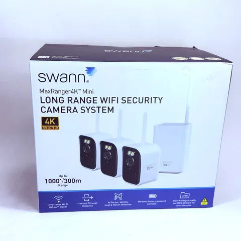 NEW Swann MaxRanger4K Mini 4K Wireless Security Camera System 3-Pack NVR WiFi