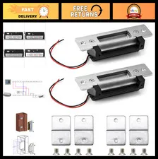 Electric Door Strike Lock 12VDC, Fail-Safe/Secure, Heavy Duty Power Lock, 2 Pack