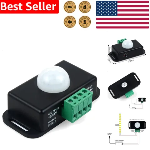 PIR Sensor LED Switch 12V 24V Motion Activated Light Strip Controller