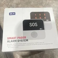 Wi‑Fi Smart Pager Alarm System SOS Panic Button Keypad Battery, White/Black