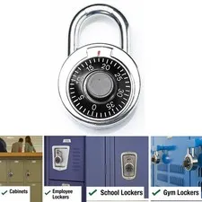 1Pk Combination Lock 3-Digit Padlock Keyless Gym School Luggage Heavy Duty Steel