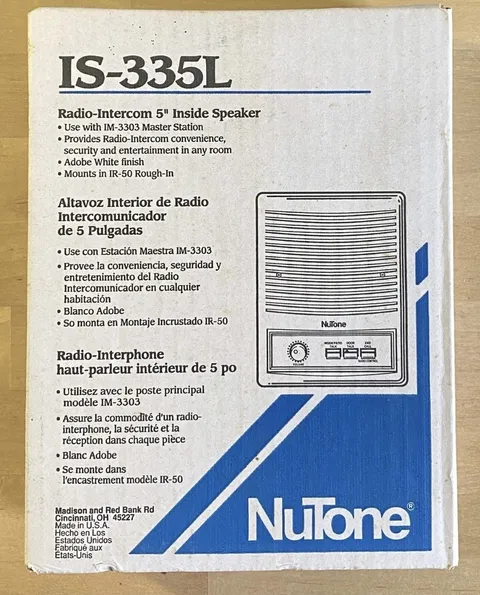 NuTone ISA-335L Biscuit Indoor 5" Intercom Speaker IS-335 IS-305 IM3303 IMA3303