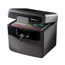 SentrySafe Black Fireproof and Waterproof Safe, File Folder and Document Box ...
