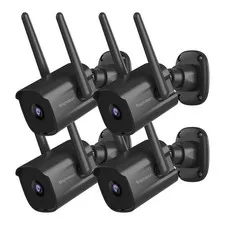 2K Home Security Cameras 4 Pack, 2.4G Wired WiFi Security Camera