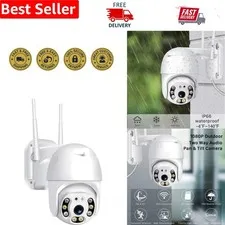 Wireless 1080P Outdoor Surveillance Camera with Flood Light & Siren Alarm