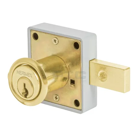 Hermex CM-26L Furniture lock, model 26, brass