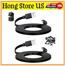 WYZE Cam Pan V3 Compatible 10ft Micro USB Cable with L-Shaped Connector - 2-Pack