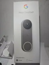 Google Nest Doorbell Ash Grey 2nd Gen Wired HD Video G28DR Excellent Cond