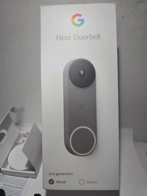 Google Nest Doorbell Ash Grey 2nd Gen Wired HD Video G28DR Excellent Cond
