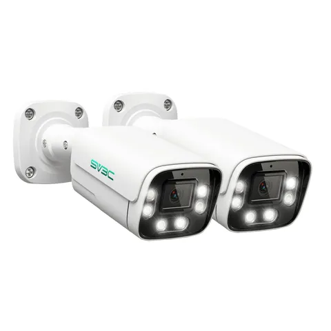 SV3C 4K POE Security Camera Outdoor, 2 Pack 8MP IP with 2Pack