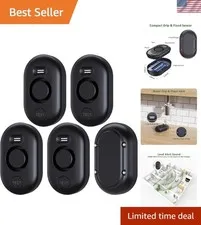 5 Pack Water Leak Detectors for Home, 100dB Water Sensor Alarm Black | Leakag...