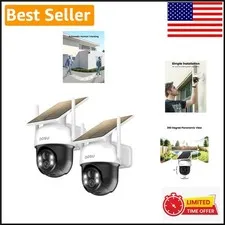 360° Outdoor Solar Security Camera - Wireless, 2K Night Vision, Auto Tracking