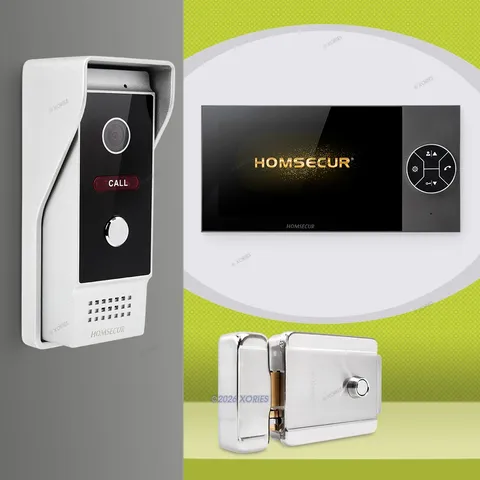 HOMSECUR 4 Wire Video Door Phone Call Intercom Door Unlock Monitoring Security