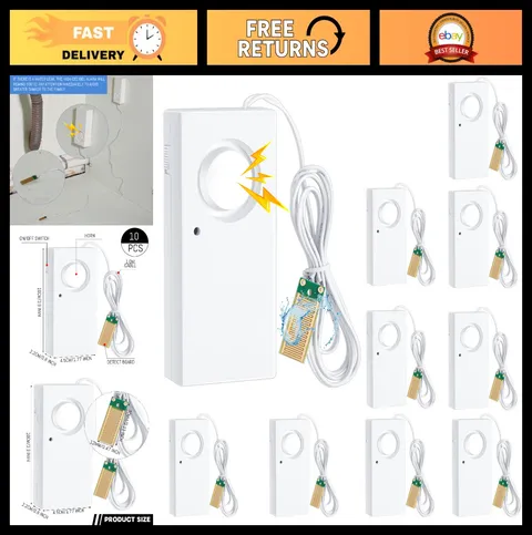 5 Pcs Water Leak Alarm Sensor - 120dB Flood Detector for Home, Basement, Kitchen