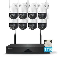 JENNOV Outdoor Home WiFi NVR Security Camera System 24/7 Recording Kit
