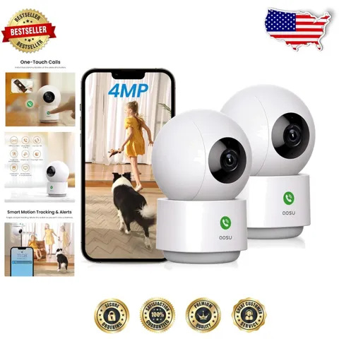 4MP Indoor Camera 2K QHD 360° View Baby Monitor Pet Camera Alexa Enabled