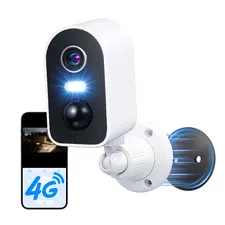 No Wifi Security Camera Indoor 4G LTE, Magnetic Mount, 4G LTE Cellular Security