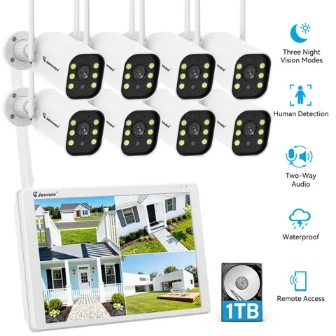 5MP Outdoor Home Security Camera System Wireless 10CH Monitor Wifi NVR Recorder
