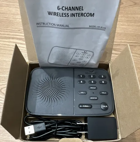 HOSMART HY-810A 6-Channel Wireless Audio Intercom w/ USB Power Adapter
