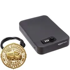 Retailer Basics Portable Security Case Lock Box Safe XL Black