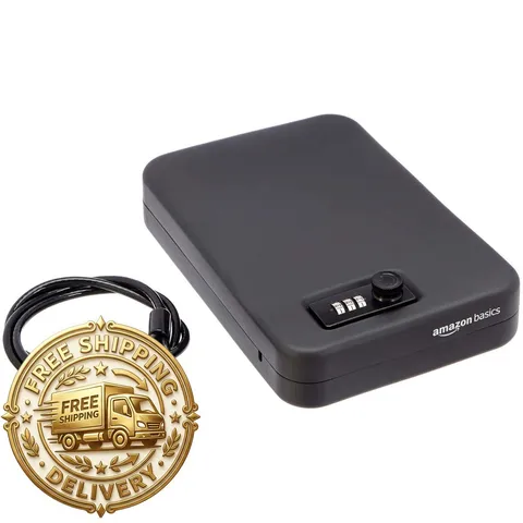 Retailer Basics Portable Security Case Lock Box Safe XL Black