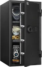 Fireproof Safe,3.47 Cubic Feet Home Safe Box, Large Steel Digital Safes Box with