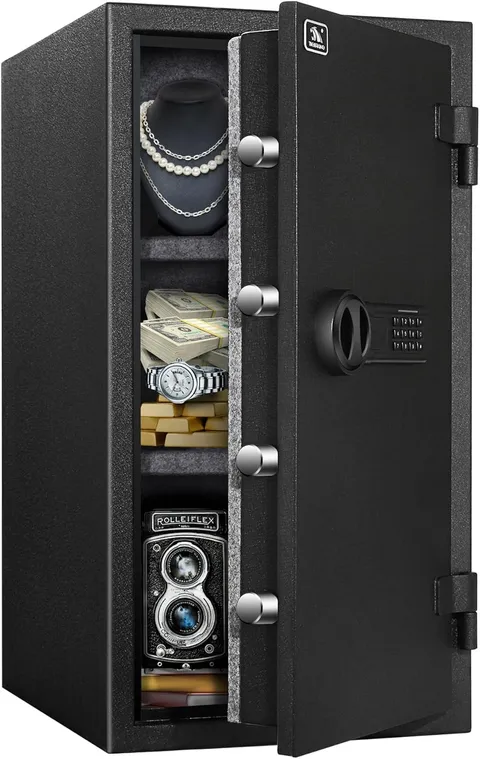 Fireproof Safe,3.47 Cubic Feet Home Safe Box, Large Steel Digital Safes Box with