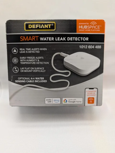 New DEFIANT Wireless Smart Water Leak Detector SWLZ20BWB w/4" Sensing Cable