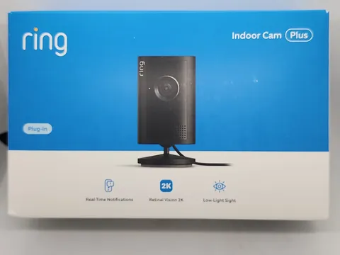 Ring Indoor Cam Plus 2K Retinal Plug-In Security Camera - Black B0DXMSSDHX