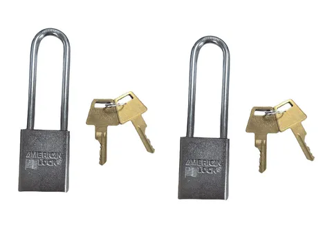 2-PACK American Lock Keyed Padlock 3/4 in Rectangle Silver A5102 KD