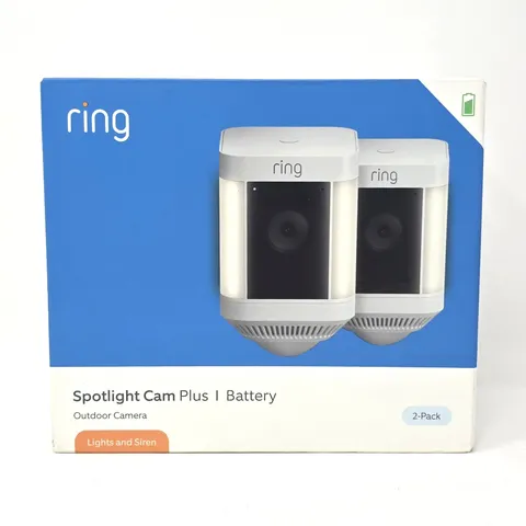 2-Pack Ring Spotlight Cam Plus Camera Indoor/Outdoor Wireless Battery NEW