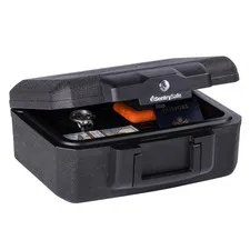 1200 Fire-Resistant Box Safe with Key Lock 0.18 Cu. Ft., Black