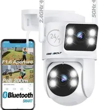  PTZ WiFi Security Camera Outdoor with Dual Lens, CCTV Surveillance with Dual Vi