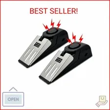 HNHMT 2 Pack Portable Door Stop Alarm, Door Stopper with 120db Loud Security Ala
