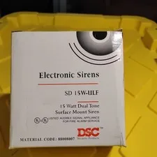 DSC Electronic Siren SD 15W-ULF 15-Watt Dual Tone Surface Mount Siren. NEW