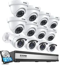 ZOSI 1080p 16 Channel Weatherproof Surveillance CCTV Security 2MP Camera System